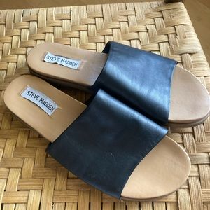 Faux Leather Slides